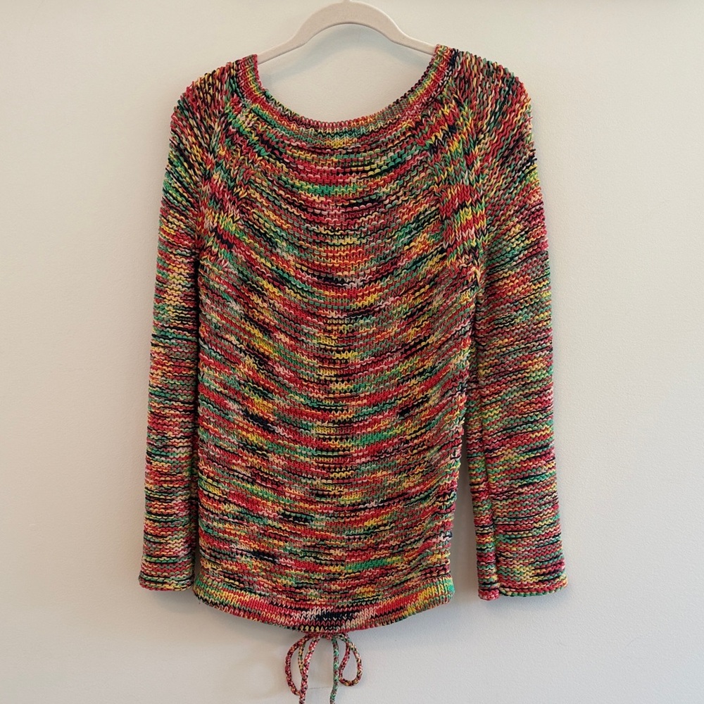 Chloé Multicolor Striped Wool Knit Sweater Rainbow Crewneck Pullover - Picture 5 of 6